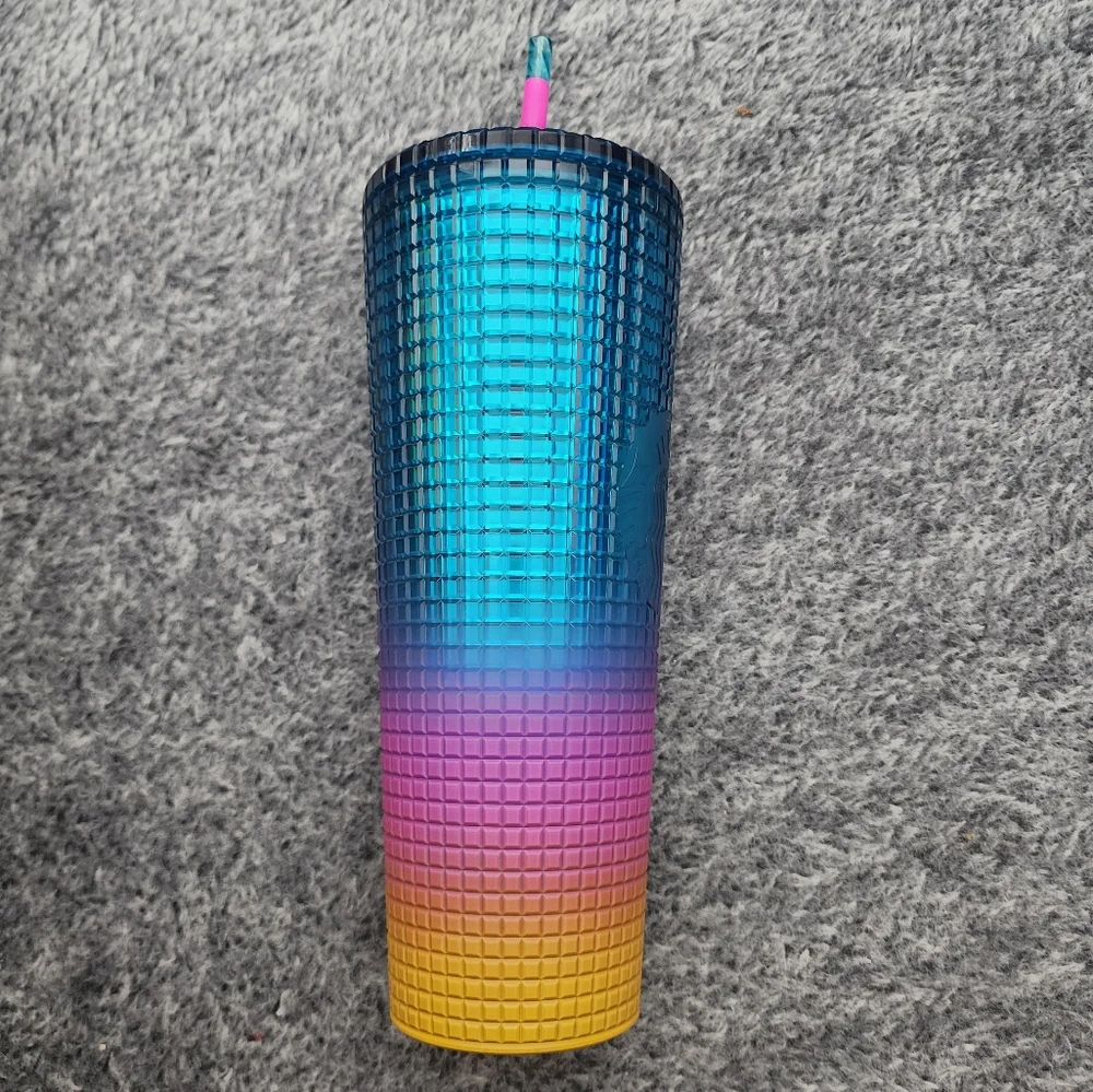 Starbucks Tim Singleton Rainbow Grid Texture Ombre Tumbler Pride